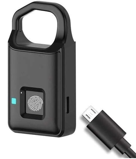 smart zámek s biometrickým odemykáním nabíjitelný přes usb