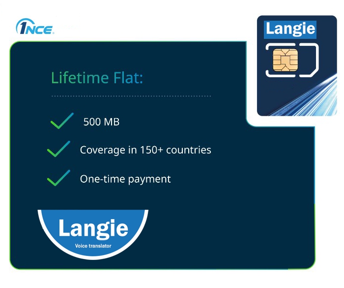 ULTRA LANGIE neomezená SIM s 500MB - 2G/3G/4G/LTE pro překlad ve 150 zemích světa platnost do 10 let