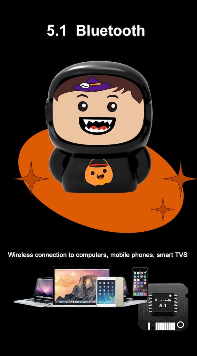 přenosný reproduktor halloween mini přenosný bluetooth bezdrotovy