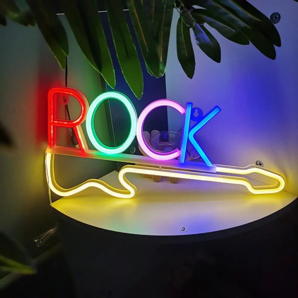 nápis světelný na zeď led neon - rocková kytara