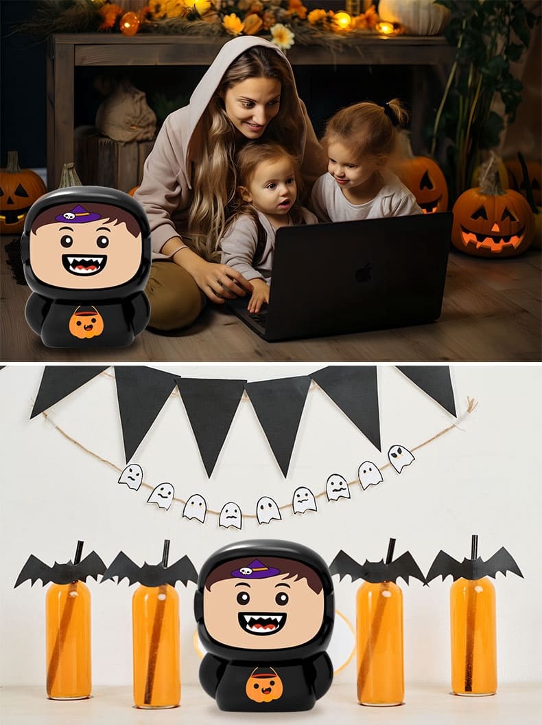 reroduktor s měnící tváří halloween strasidelny pro děti