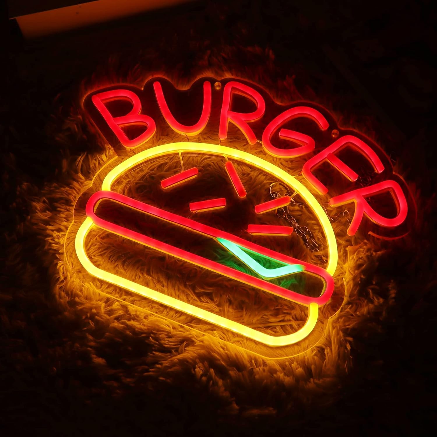 Burger Reklamní svítící LED neonová reklama hamburger